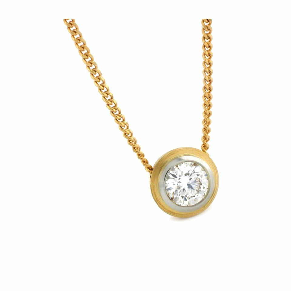 Series 8 - Simplicity | Bezel, Solitaire Pendant in 18k, Platinum + .25 ct. Diamond