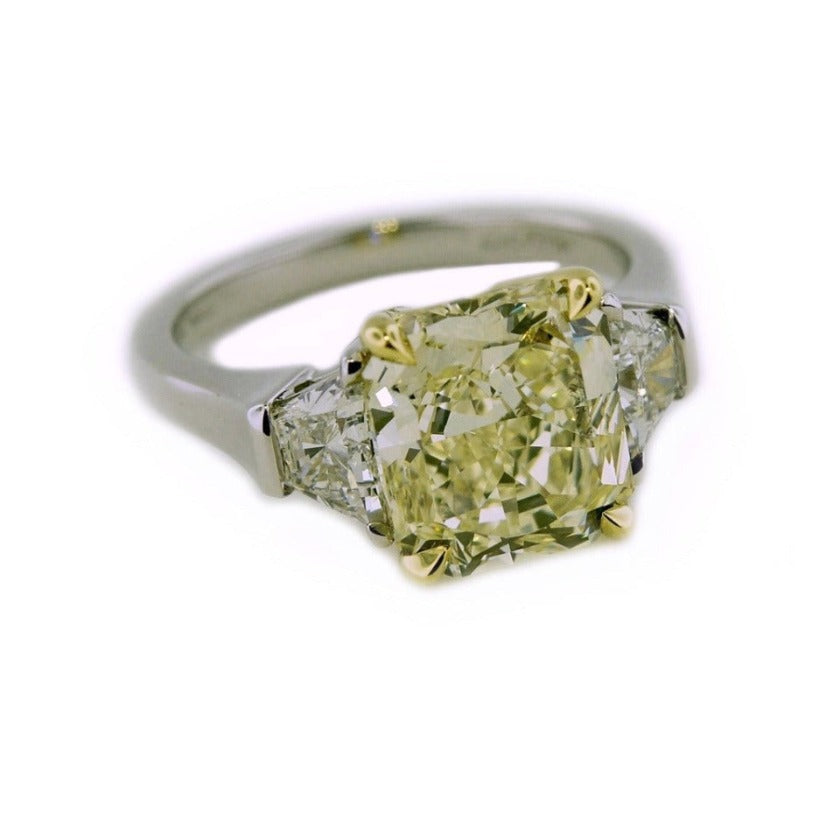 Custom 3 Stone Statement Ring | Prongs, Platinum, 18k + Diamonds