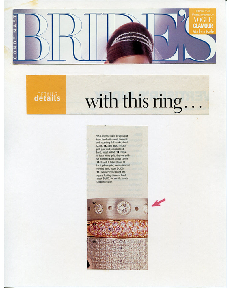Photo in Brides magazine showing my Series 19 band.