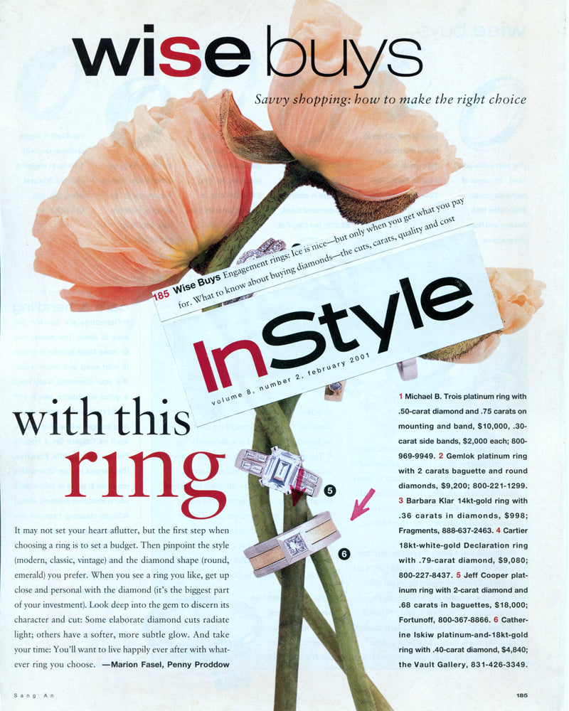 Instyle press photo for Parallel Ring with .40 ct. diamond.