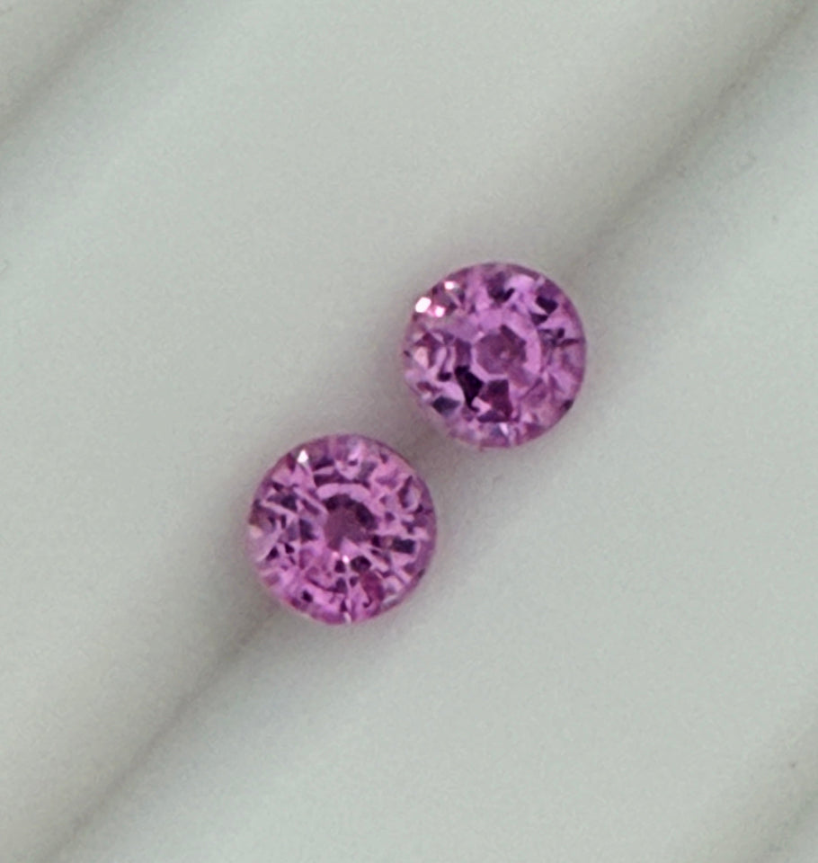 two pink sapphires 4.5 mm each