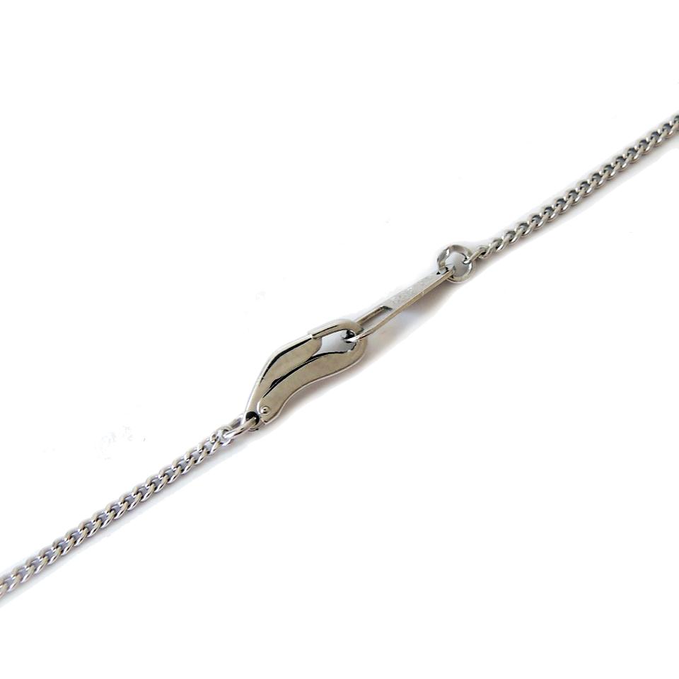 platinum ez clasp and chain tag on a 1 mm wide chain