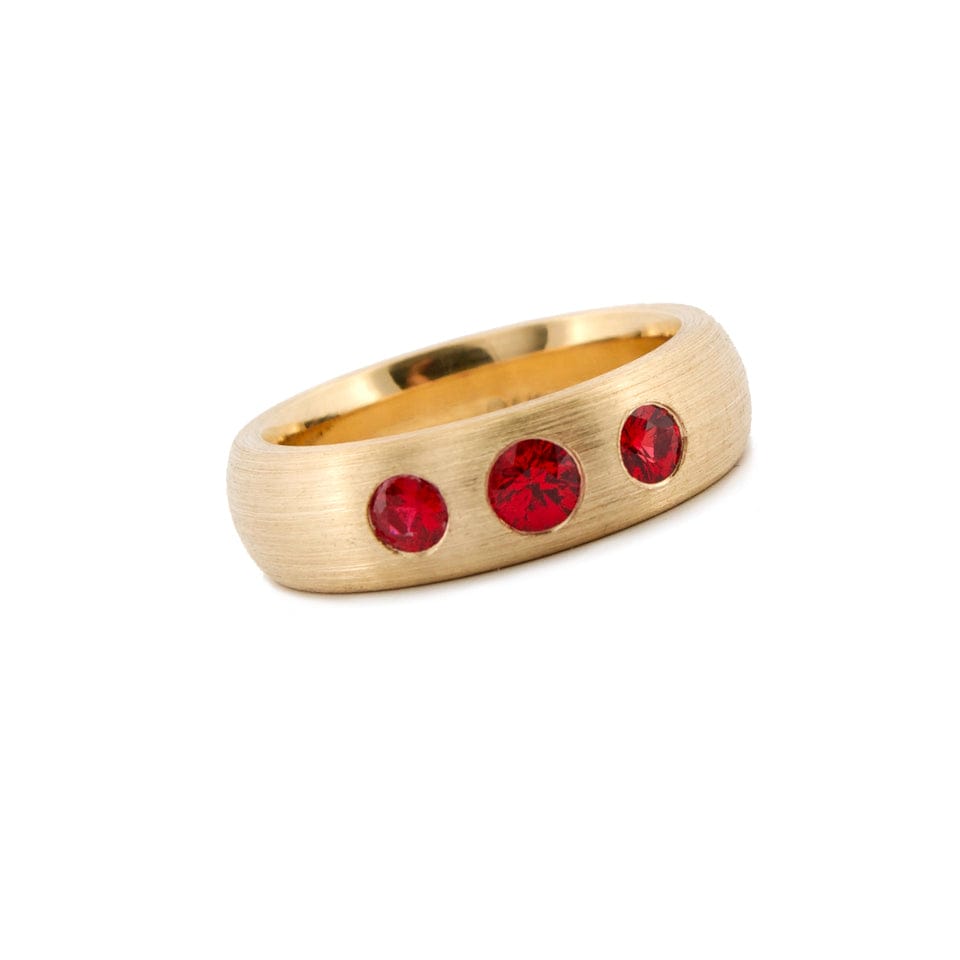 Custom Series 19 - Domed | Band, 18k, 3 Rubies