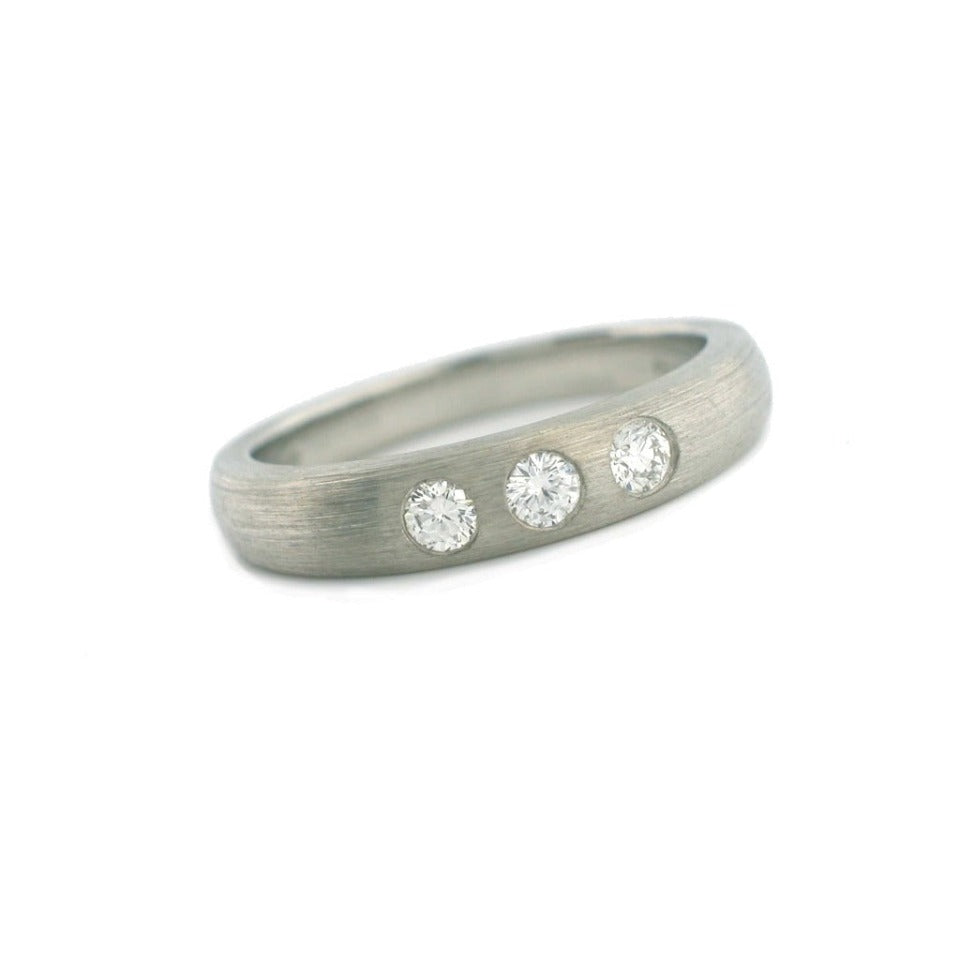 Palladium Diamond Ring Slight Court Wedding 4mm Band | eBay
