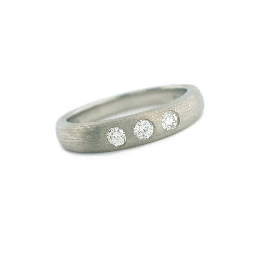 Series 19 - Domed | Wedding Band, Palladium + .18 tcw. Diamonds (SZ 6.75)