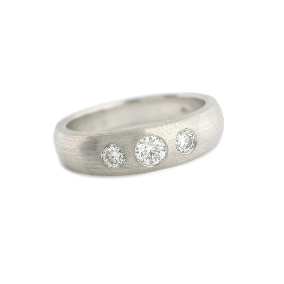 Series 19 - Domed | Wedding Band, Palladium + .31 tcw. Diamonds (SZ 6.75)