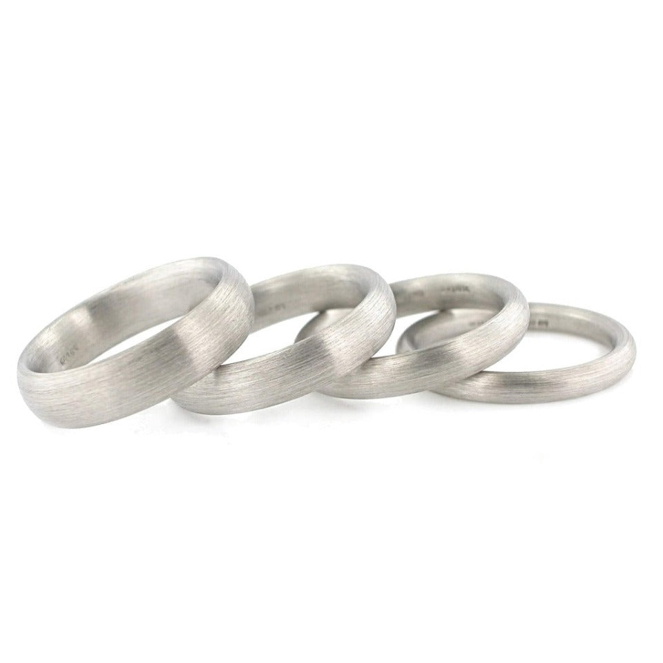 Series 19 - Domed | Wedding Band, Matte, Pd., 6, 5, 4 or 3 mm Wide
