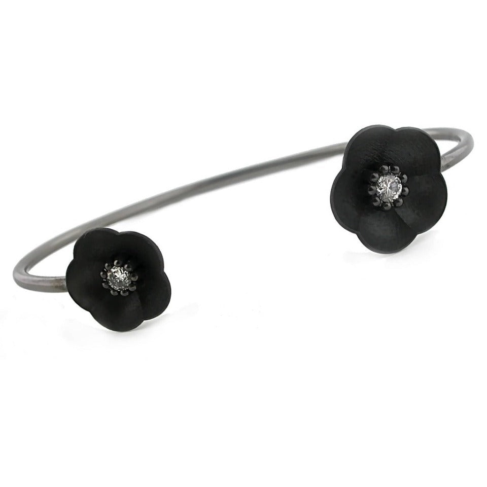 Series 46 - Cherry Blossom | Bracelet, Blackened Silver + Diamonds (SM /MD)