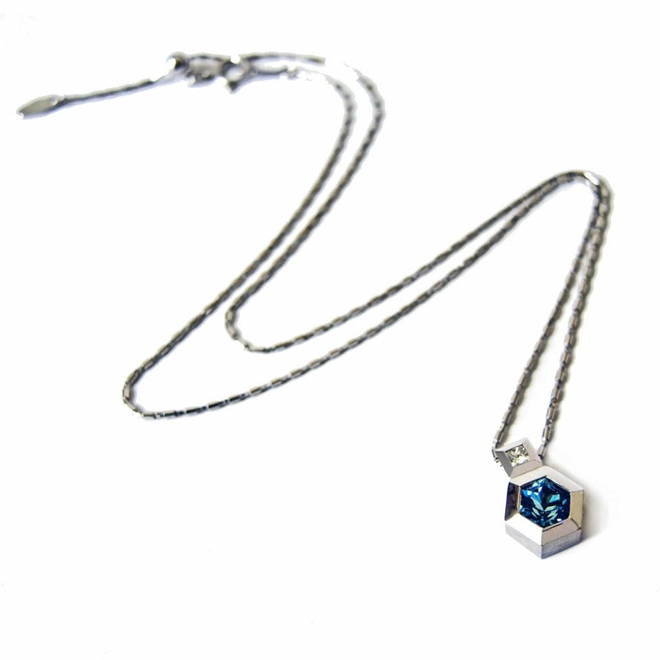 Series 27 - Hex | Pendant, 18k White Gold, Aquamarine, Diamond