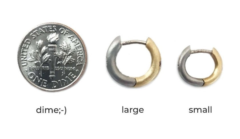 Group 2 - Always | Round Hinged Hoop Earring, Palladium, 18k + Double Diamond