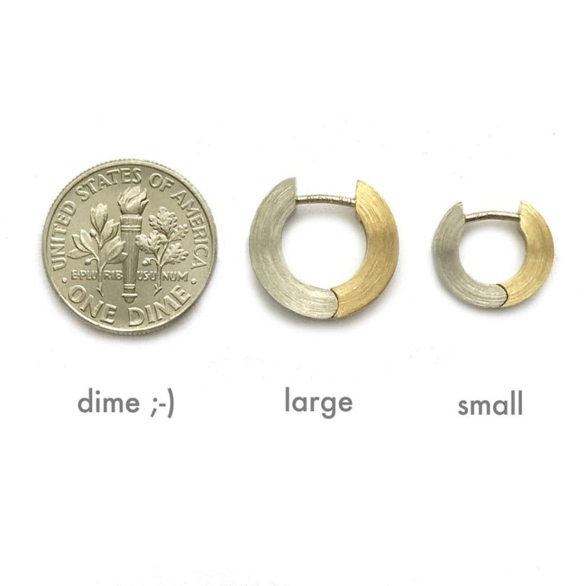 Group 2 - Everyday | Flat Hinged Hoop Earring, Plat., 18k + Diamond (2 SIZES)