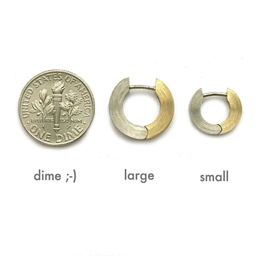 Group 2 - Everyday | Flat Hinged Hoop Earring, Pd., 18k + Double Diamond (2 SIZES)