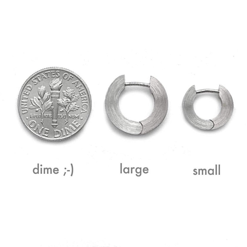 Group 2 - Everyday | Flat Hinged Hoop Earring, Plat. + Diamond (2 SIZES)