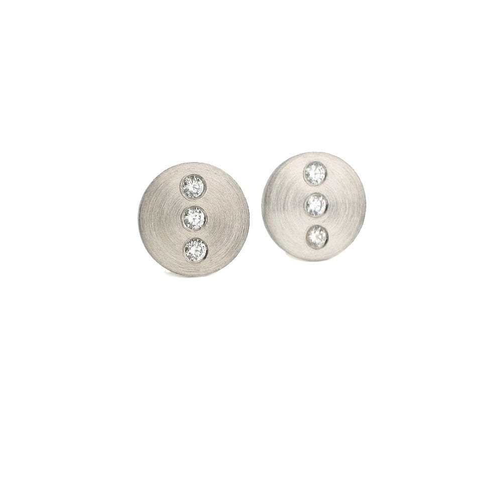 Group 5 - Disc | Stud Earring, 7.5 mm, Palladium + Diamond
