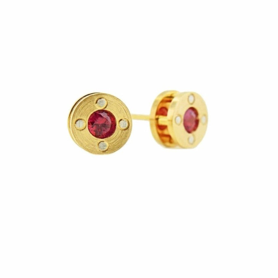 Series 2 -  Rivet | Stud Earring in 18k, Platinum  + Ruby