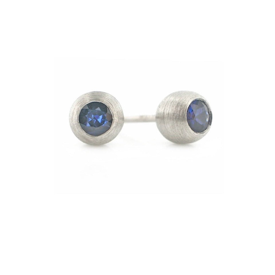 Series 12 - Duality | Stud Earring, Plat. + Diamond or Sapphire (SML)