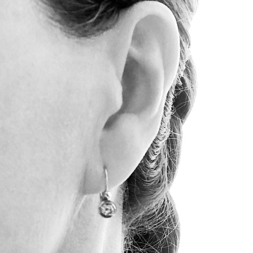 Series 8 - Simplicity | Double Bezel, Lever Back Earrings in Pt950 + Dia.