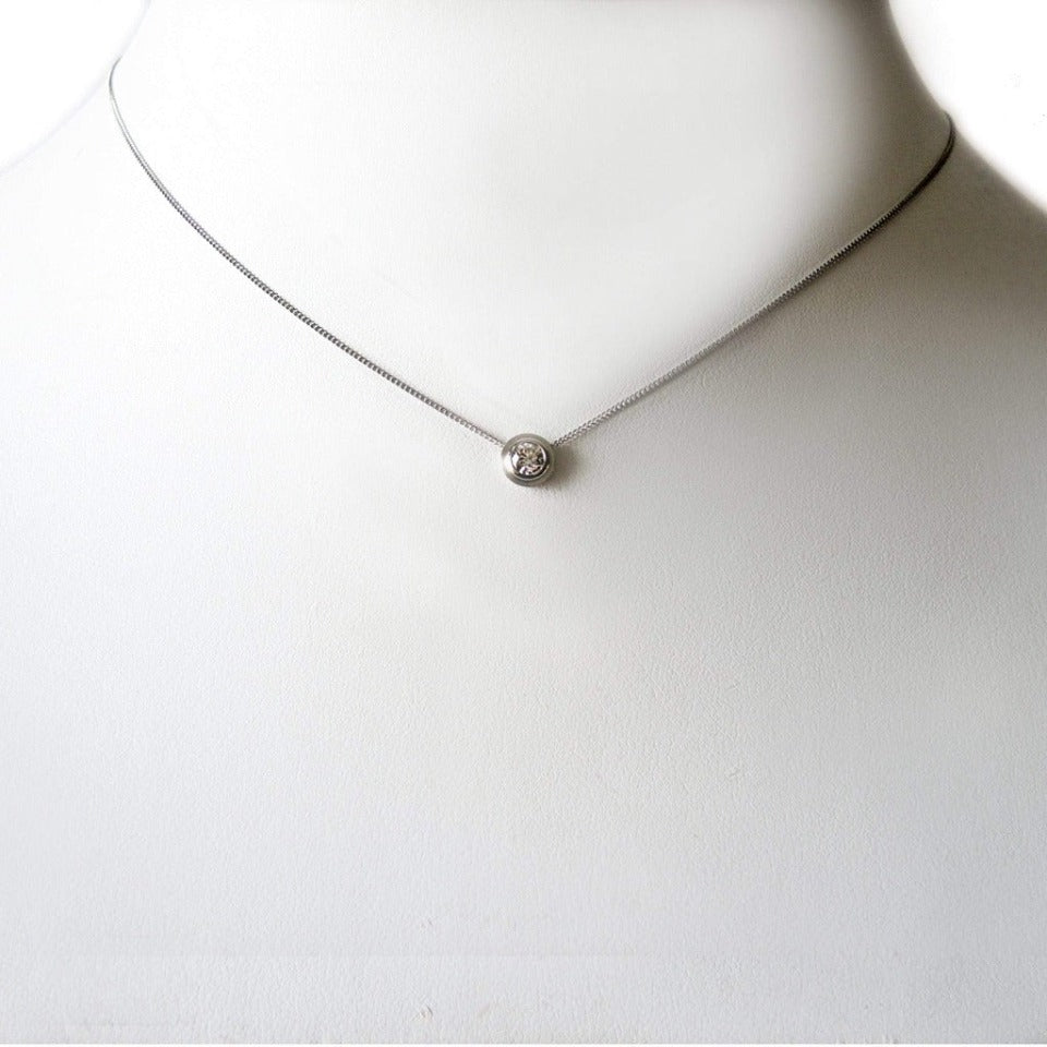 Series 8 - Simplicity | Double Bezel, Solitaire Pendant in Platinum + .25 ct. Diamond