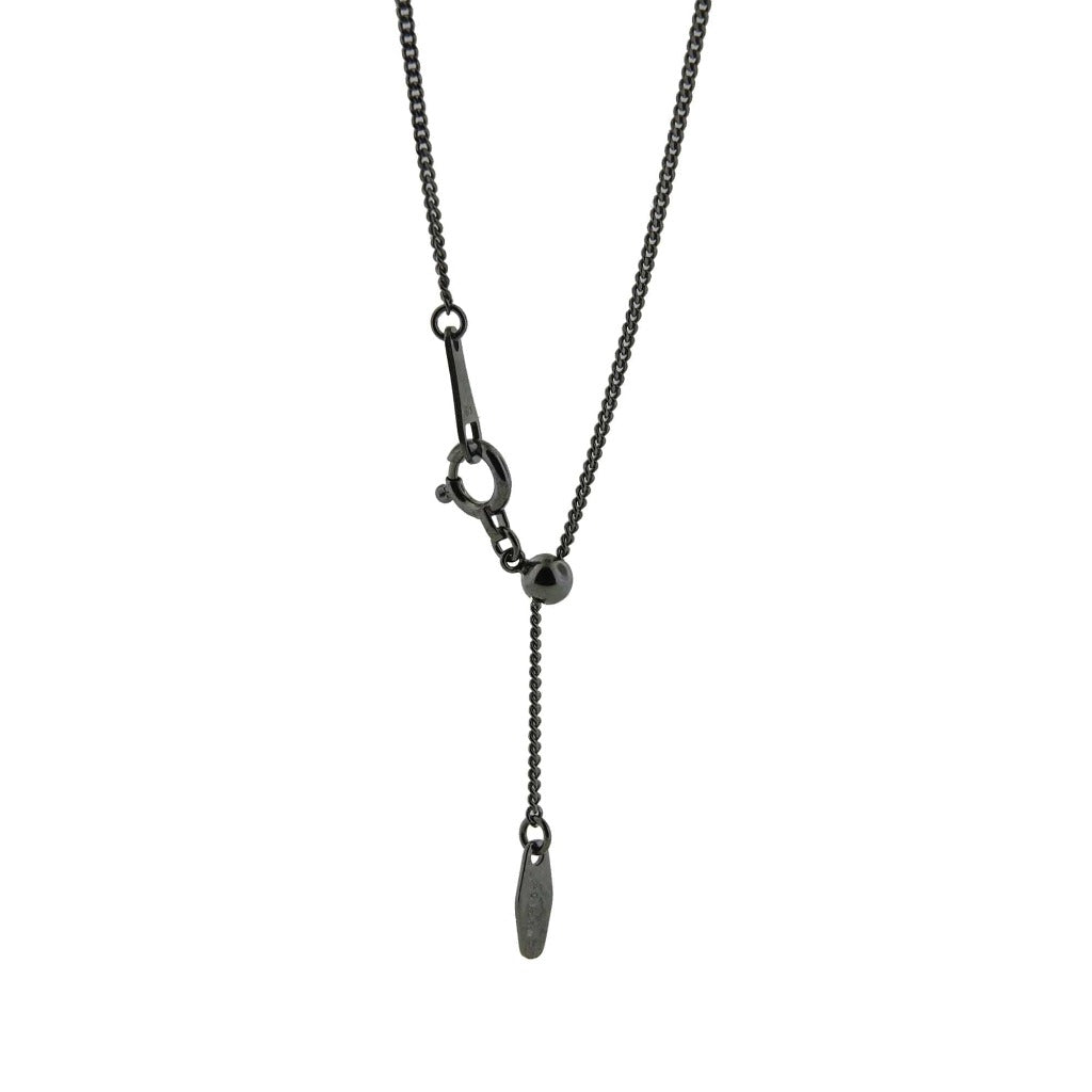 Series 8 - Simplicity | Bezel Set Pendant with Circle in Blackened 18k + Diamond