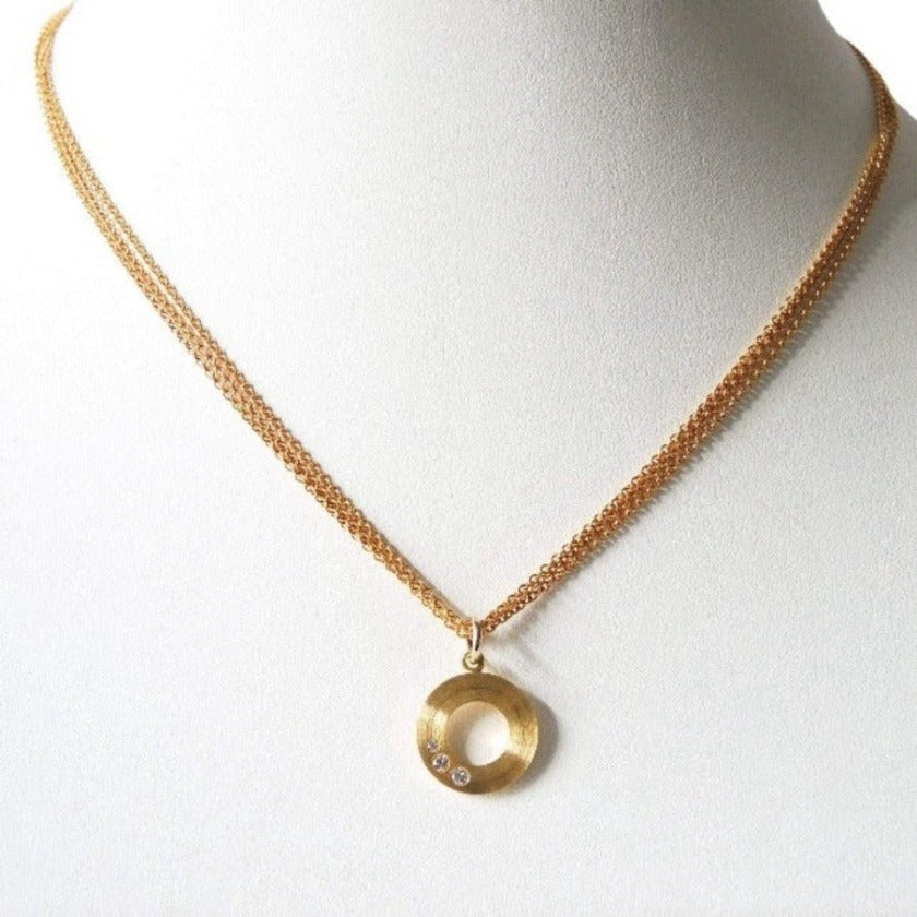 Group 4 - Offset | Pendant, 18k Yellow and White Gold + Diamonds