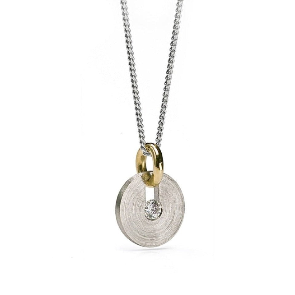 Gold Initial Disc Necklace - Flutterby Jewellery