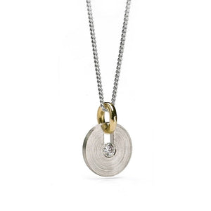 Group 5 - Disc | Pendant, 14k White, 18k Yellow Gold + Diamond