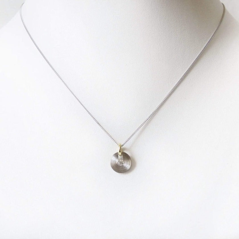 Group 5 - Disc | Pendant, 14k White, 18k Yellow Gold + Diamond