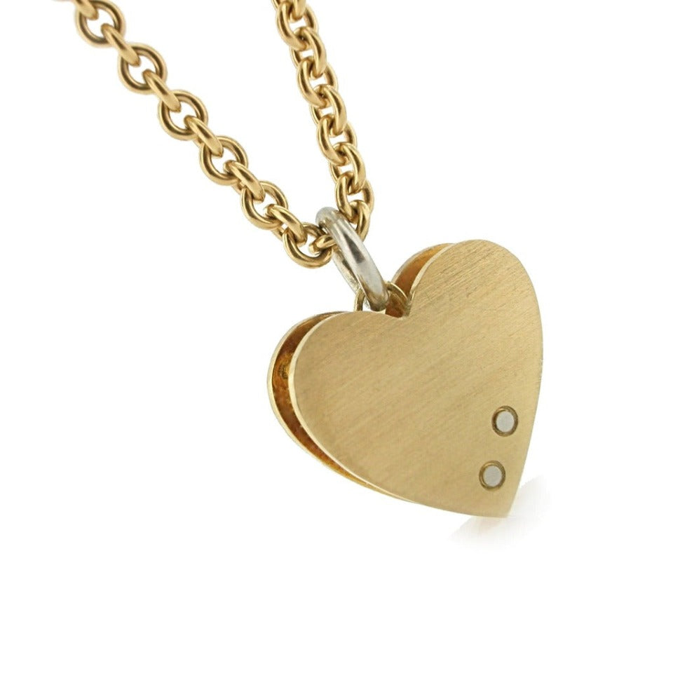 Series 13 - City Heart | Pendant, 18k, Plat., Rivets + Diamond (MD)