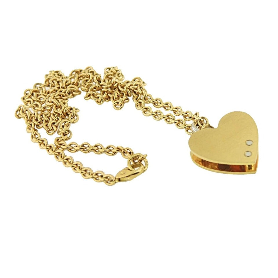 Series 13 - City Heart | Pendant, 18k, Plat., Rivets + Diamond (MD)