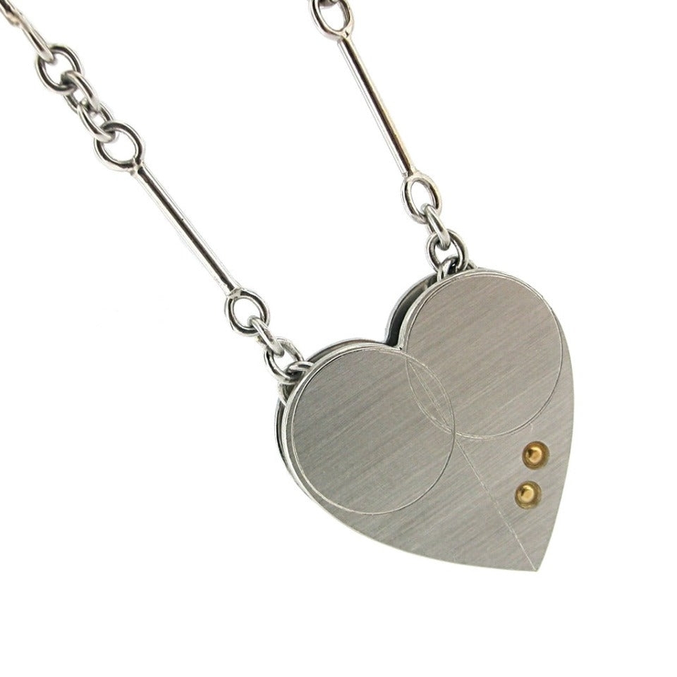Series 13 - City Heart | Pendant, Platinum, 18k Rivets + Diamond (HUGE)