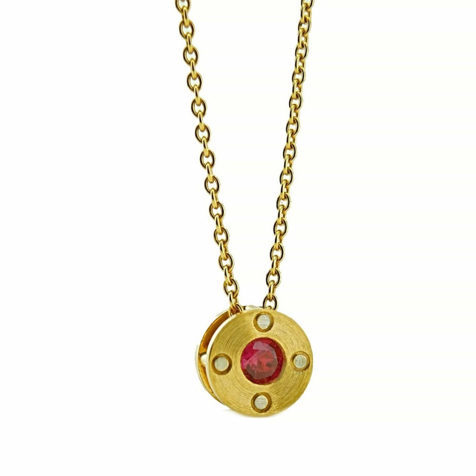Series 2 - Rivet | Pendant, 18k, Platinum + Ruby or Sapphire