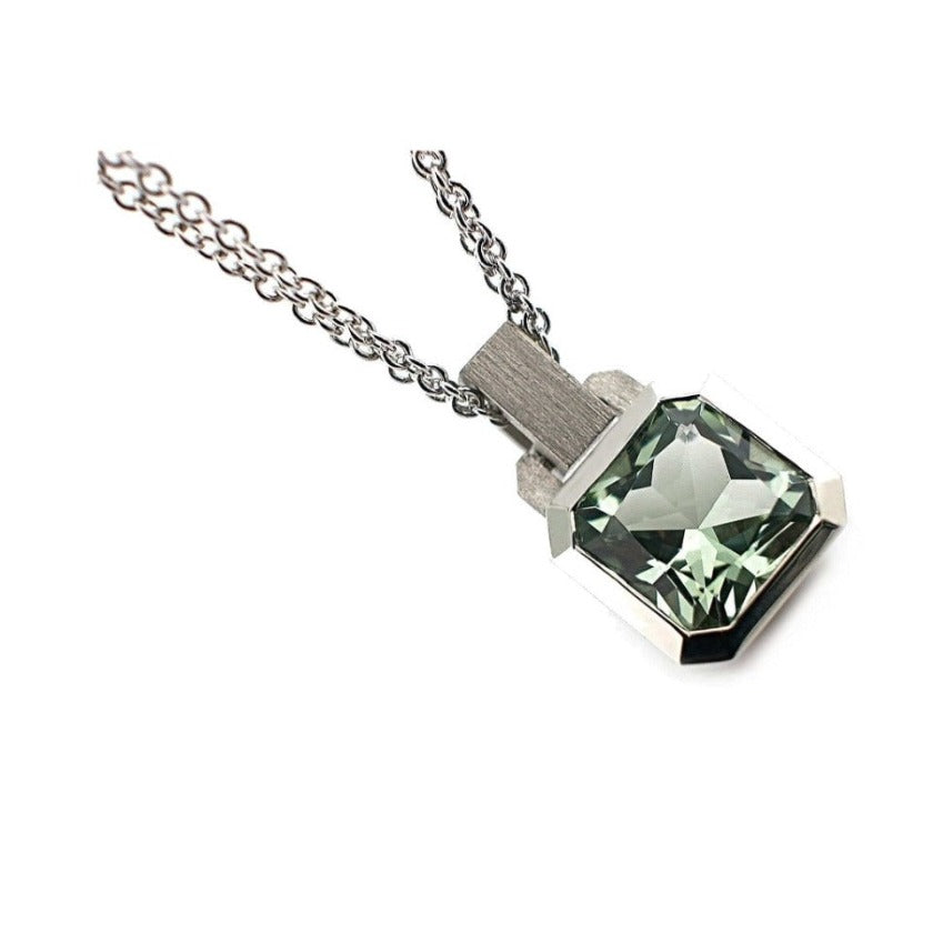 Series 20 - Oblique Grand | Pendant, Pd. + 10 mm Green Amethyst
