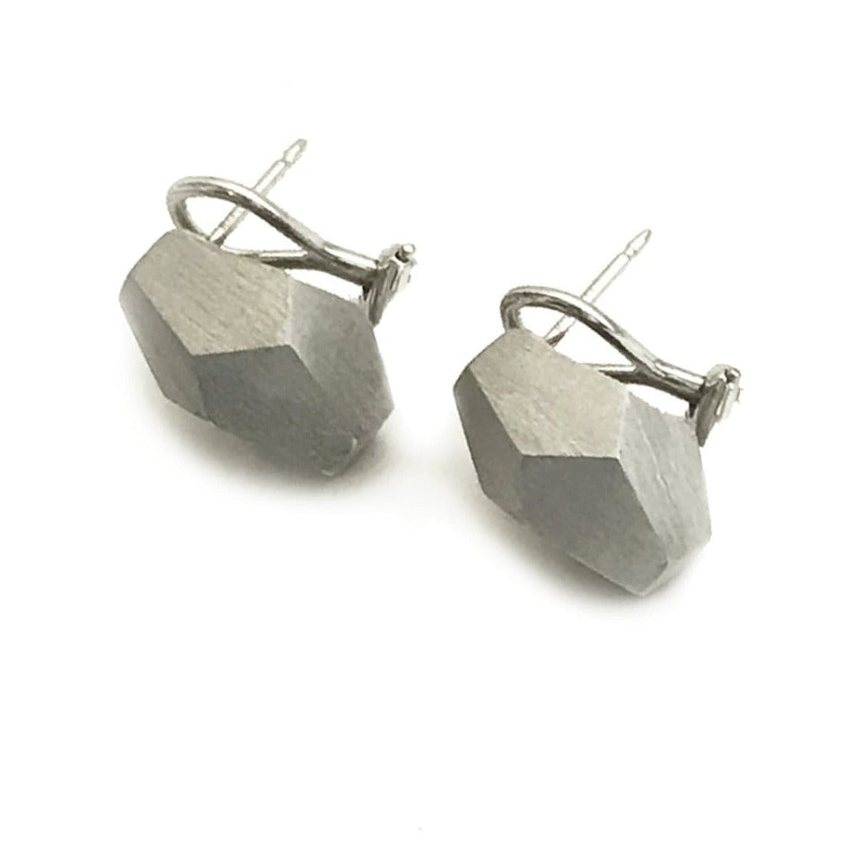 Series 34 - Cubist | Earring and Necklace, 18k White + Aquamarine Beads