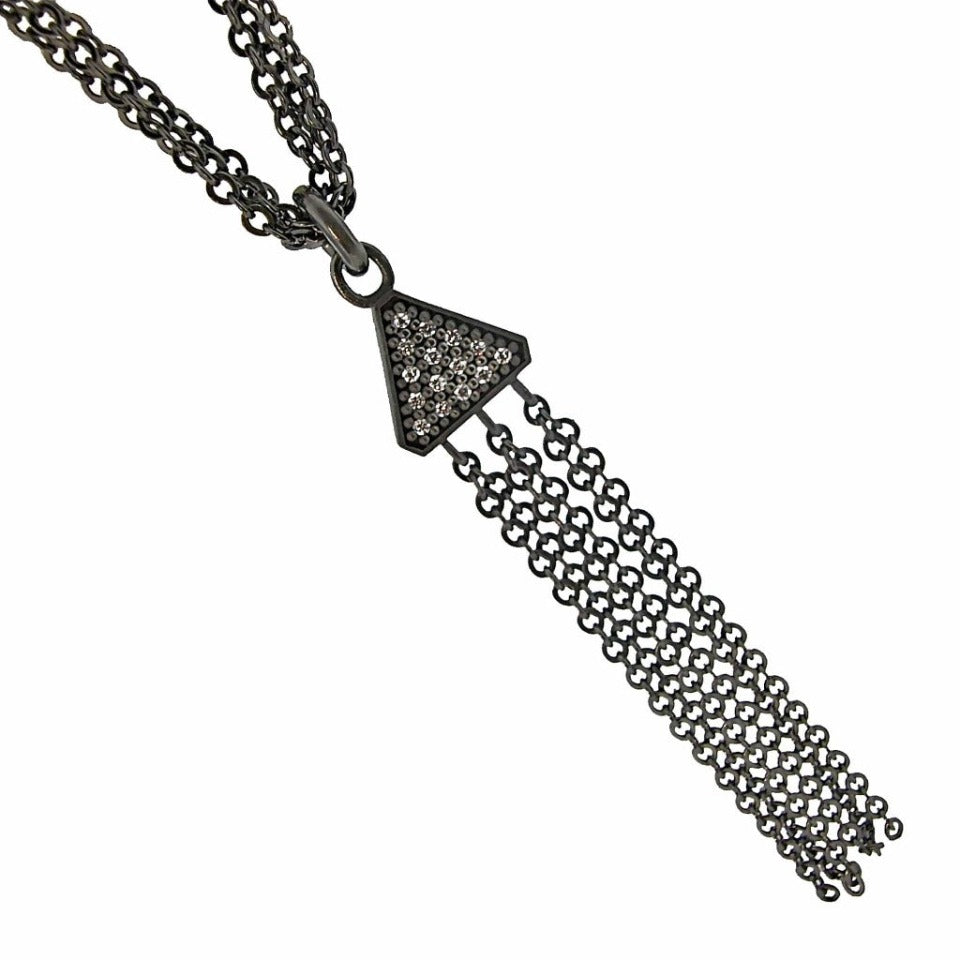 Series 40 - Tri | Necklace, Blackened Silver + .11 tcw. Diamond