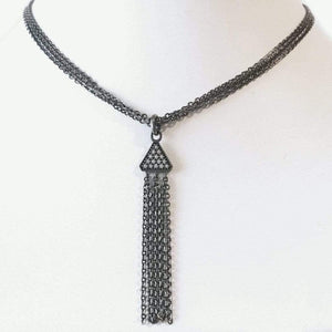 Series 40 - Tri | Necklace, Blackened Silver + .11 tcw. Diamond