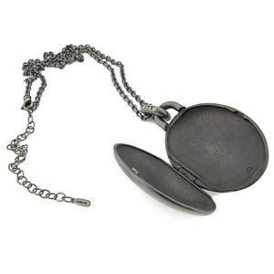 Series 46 - Cherry Blossom | Locket 1,  Blackened Silver + Diamonds