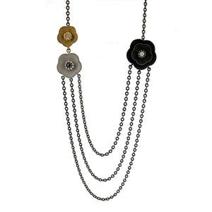 Series 46 - Cherry Blossom | Necklace 3, 18k, Silver + Diamonds