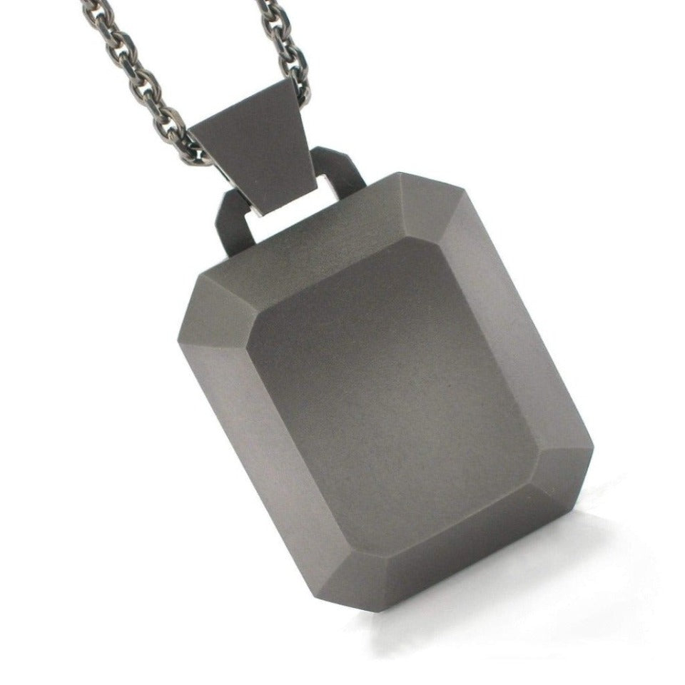 Series 48 - Emerald Shape | Locket 1,  Blackened Silver