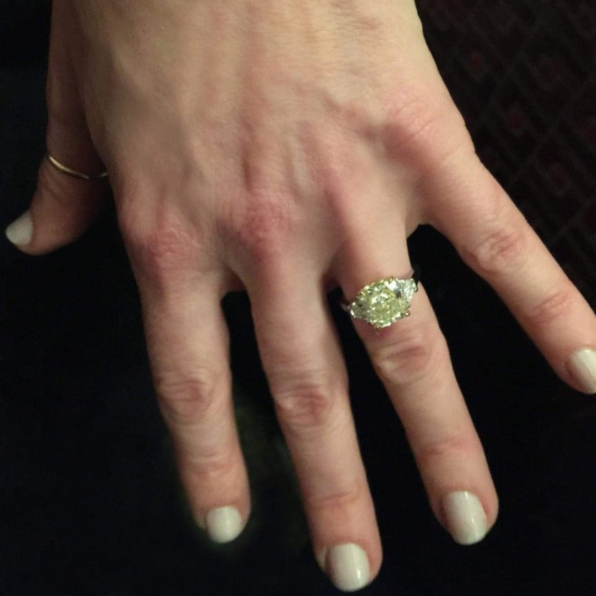 Custom 3 Stone Statement Ring | Prongs, Platinum, 18k + Diamonds