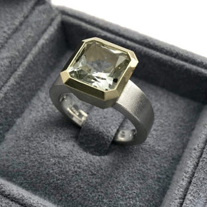 Custom S20 Ring | Bezel Set, 14k Gold, Silver + Quartz or Topaz