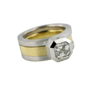Custom Series 14 - Parallel | Wide Band, Asscher Wedding Ring Set