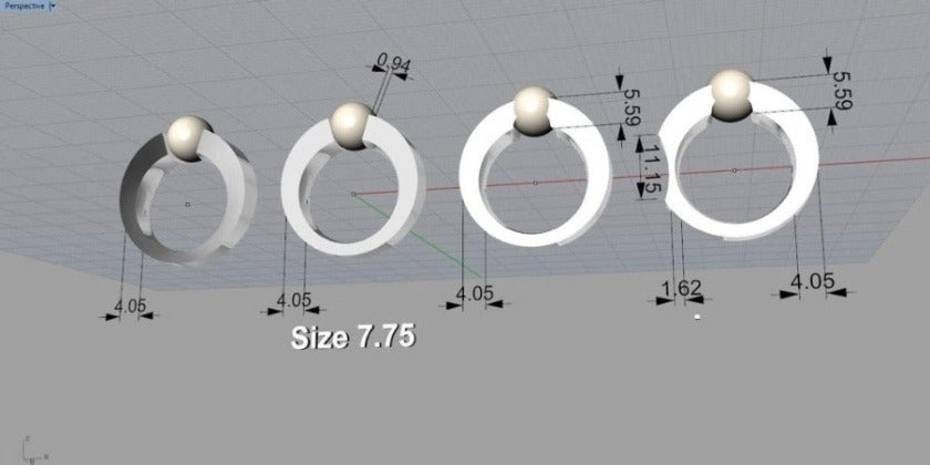 Custom Tension Set | Pearl Ring, Sterling Silver, 8.3 mm South Sea Pearl