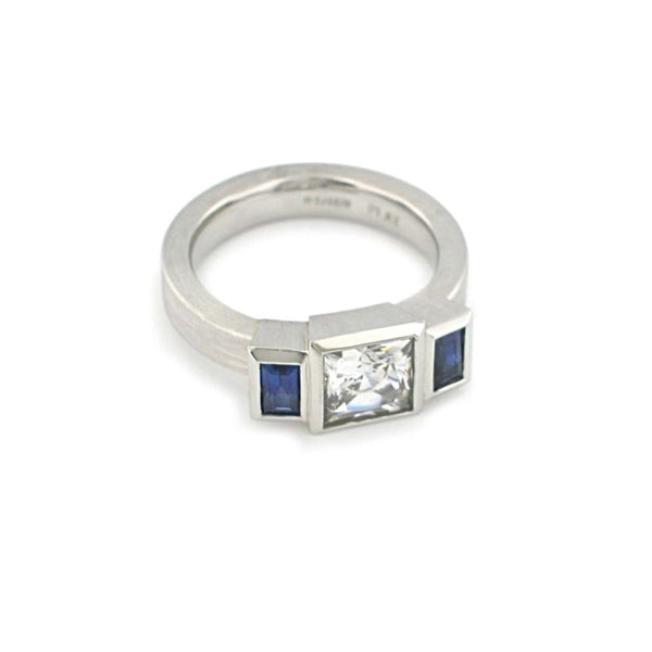 Squared | 3 Stone Princess Cut Diamond Ring Mounting , Pt. +