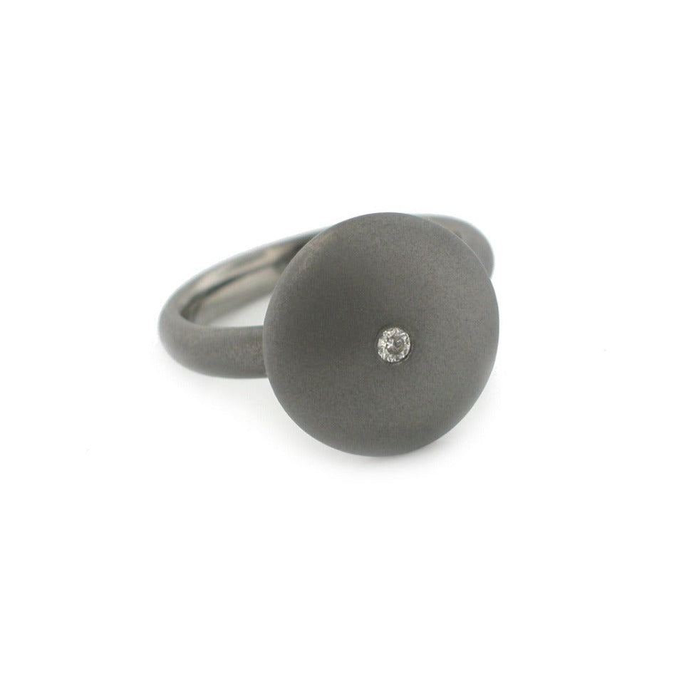 Series 44 - Ellipse, Ring | Blackened Silver + Diamond