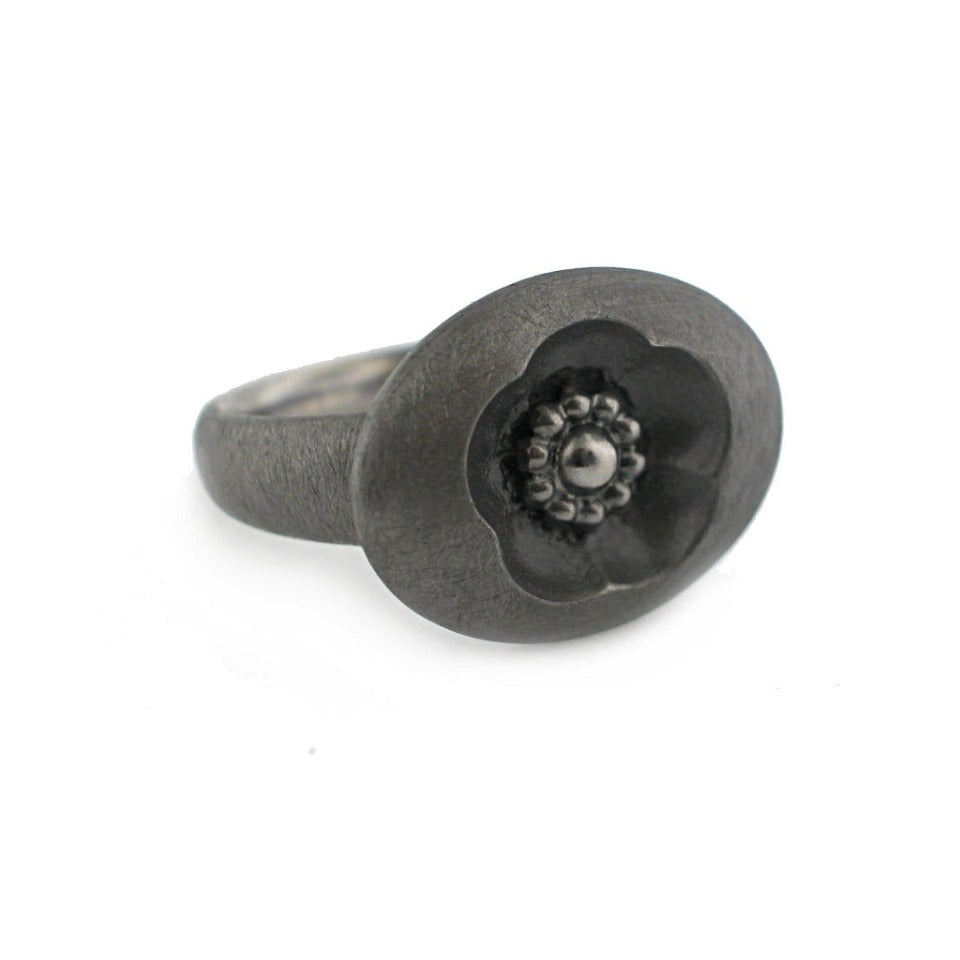 Series 46 - Cherry Blossom | Ring, Blackened Silver