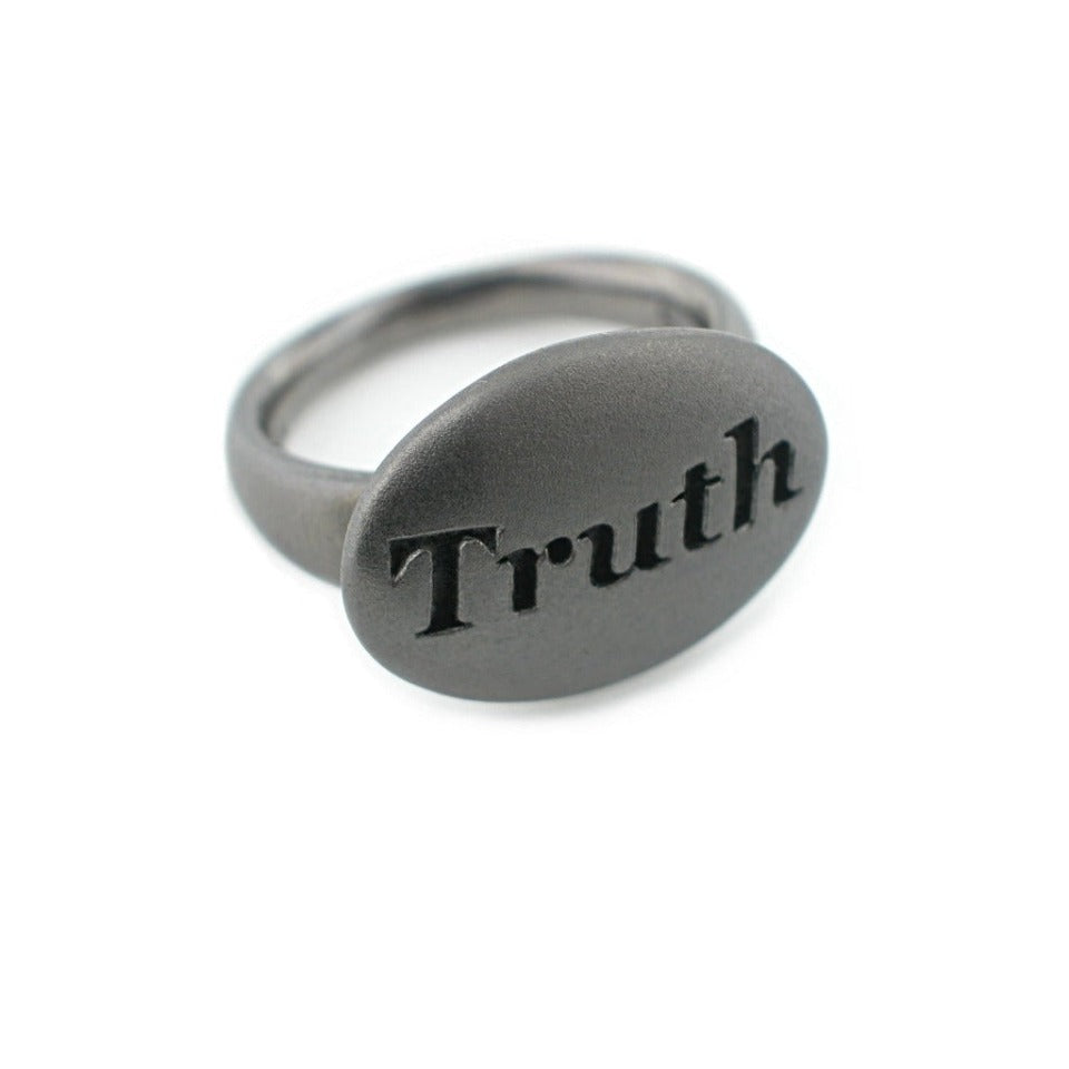 Series 48 - Sentiment | Ring 1, Blackened Silver, Truth (SIZE 6.5)
