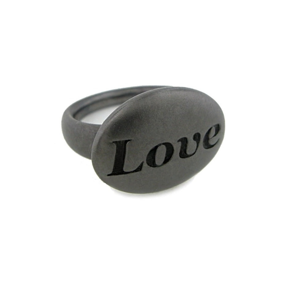 Series 48 - Sentiment | Ring 2, Blackened Silver, Love (SIZE 6.5)